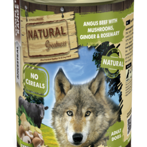 Natural Greatness Wet Dog Food Complete Ternera Angus con Setas Jengibre y Romero Exotic 400 g