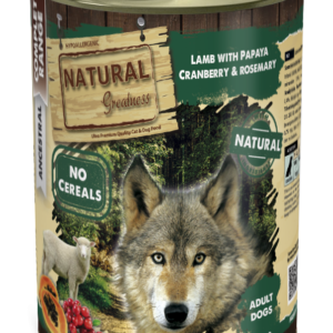 Natural Greatness Wet Dog Food Complete Cordero con Papaya Arándanos y Romero 400 g