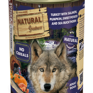 Natural Greatness Wet Dog Food Complete Pavo con Salmón Calabaza Boniato y Espino amarillo 400 g