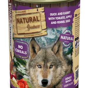 Natural Greatness Wet Dog Food Complete Pato y Conejo con Tomate Manzana y Semillas de Hinojo Light & Fit 400 g