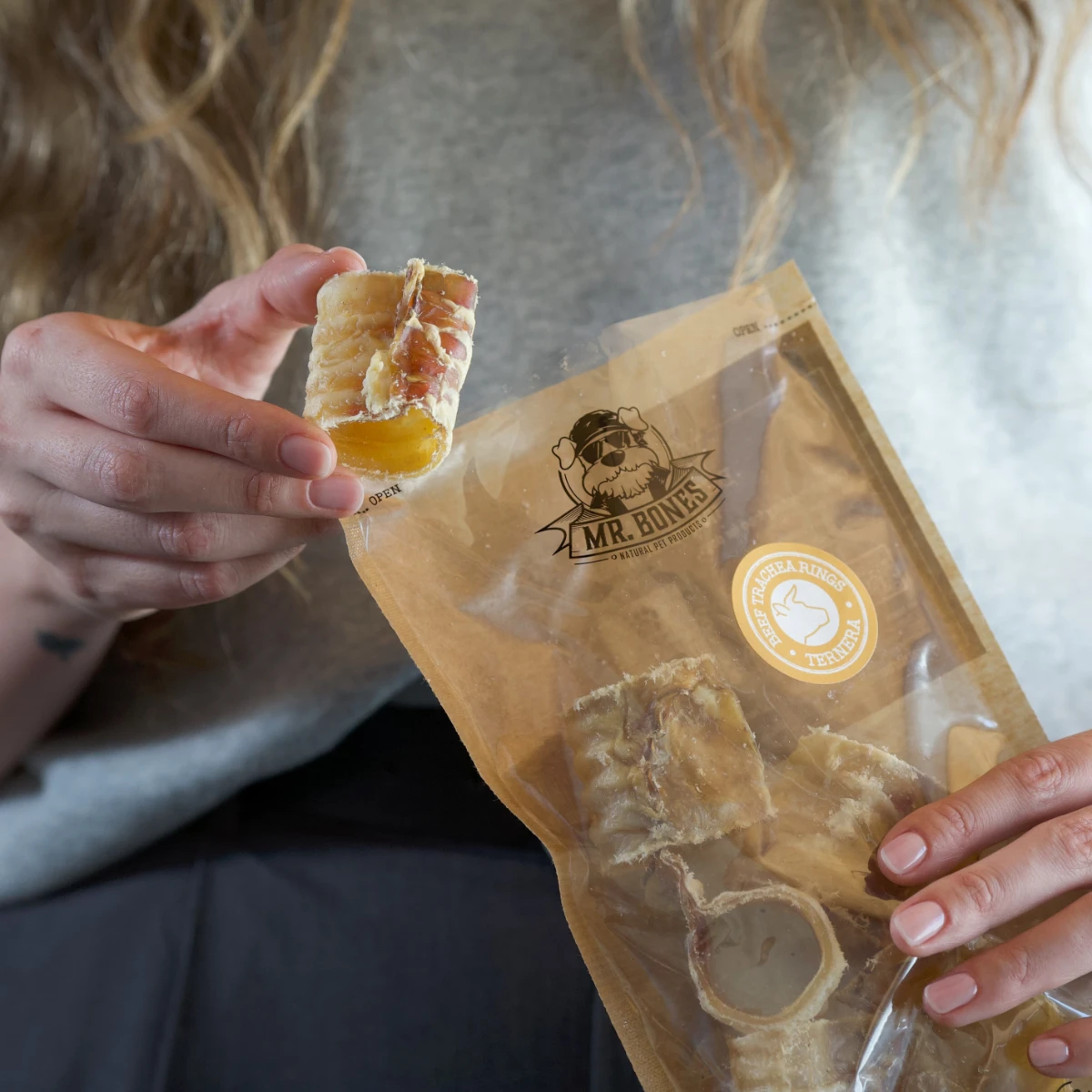 Tráquea de Ternera en Aros para Perros – Snack Dental 100% Natural